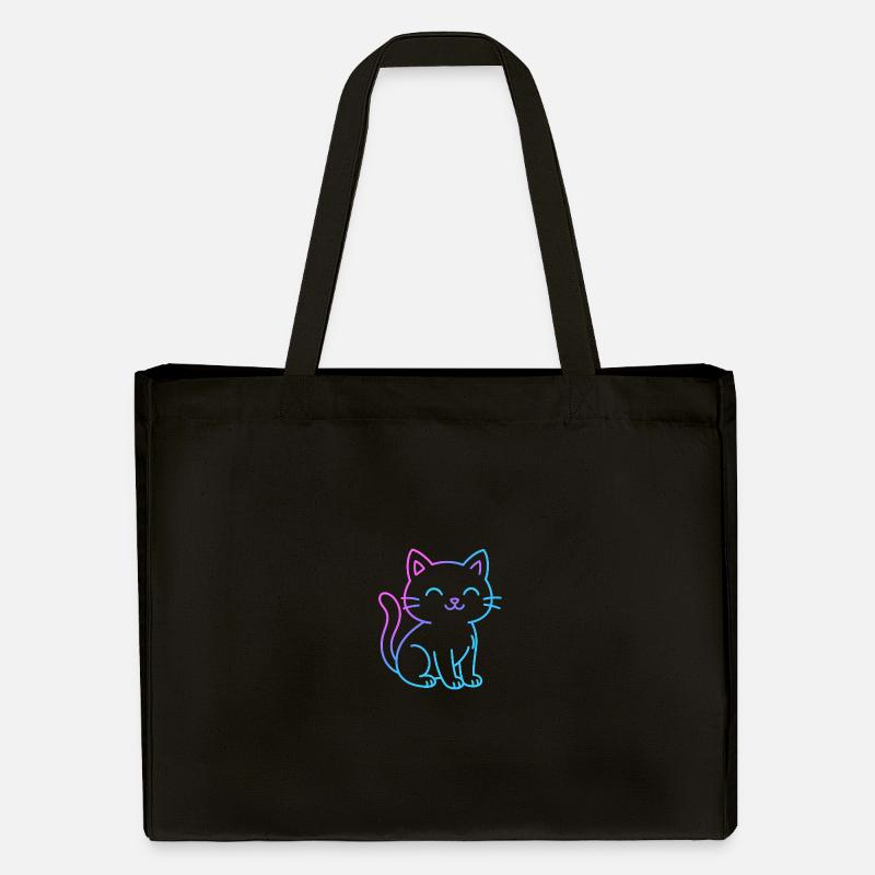 Neon-Gradient-Katzenfreund - Stanley/Stella recycelter Shopping Bag - Schwarz
