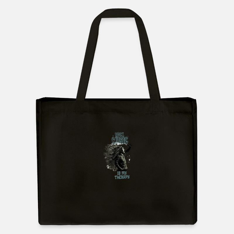 Rockmusik er min terapi - Stanley/Stella recycled shopping bag - sort