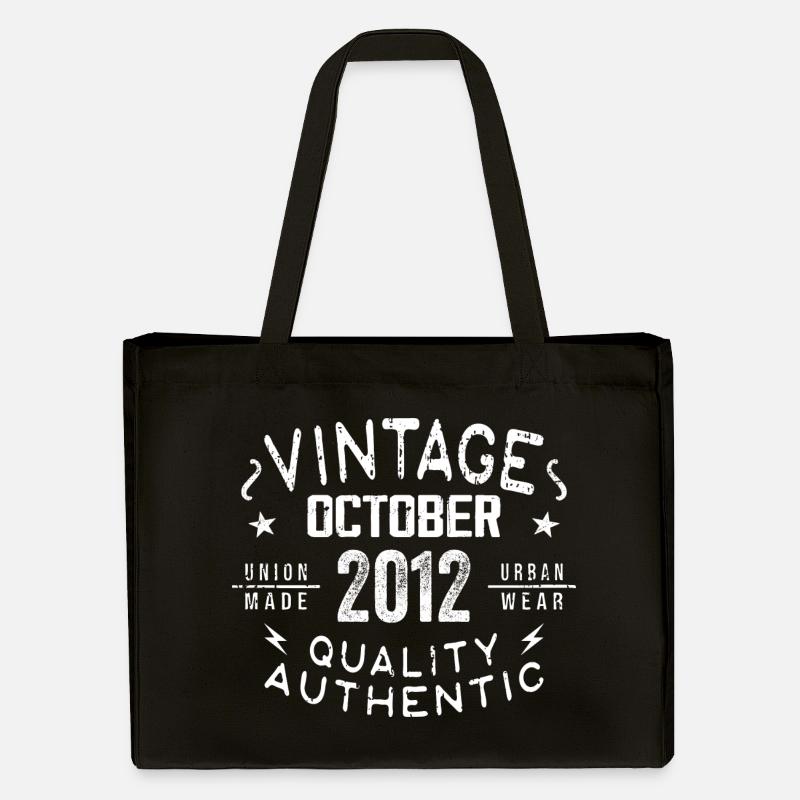 Born in October 2012 Gift in October - 2012 - Stanley/Stella Recycled Shopping Bag - black