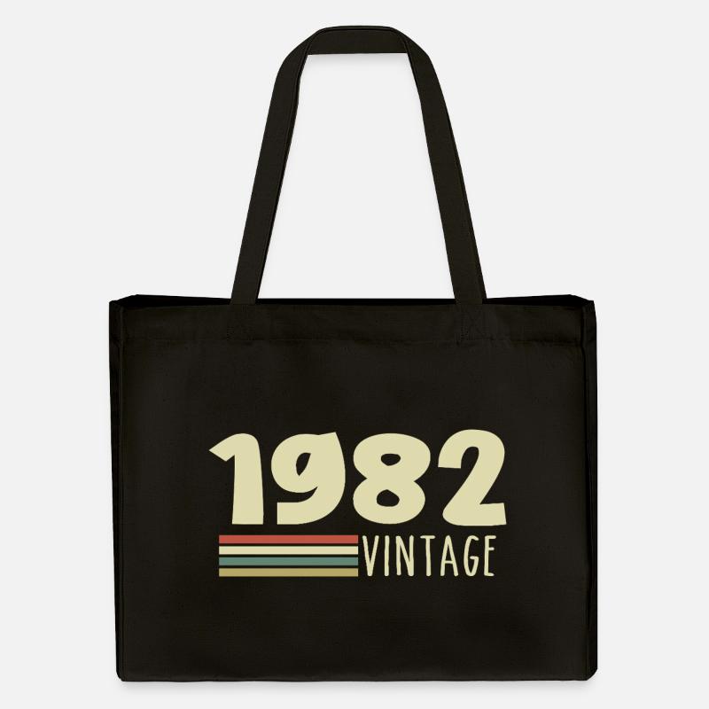 1982-Anniversaire-1982-retro-1982 - Cabas recyclé Stanley/Stella - noir