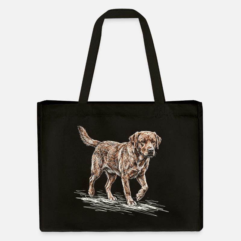 Sketch du Labrador Fox Red – Design du chien - Cabas recyclé Stanley/Stella - noir