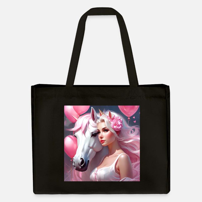 Licorne Fée Créature Mythique Rose - Cabas recyclé Stanley/Stella - noir