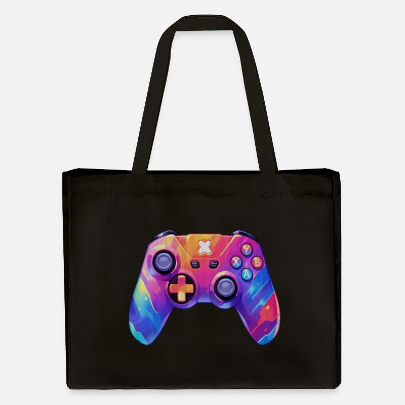 Pixel-Art-Videospiel-Controller - Stanley/Stella recycelter Shopping Bag - Schwarz
