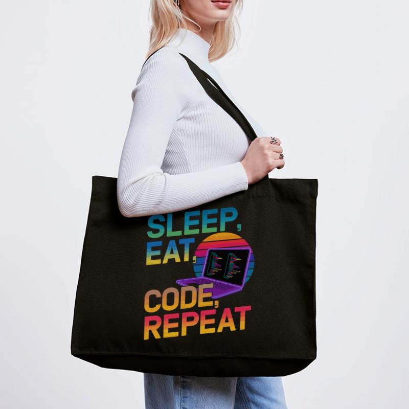 Sleep Eat Code Repeat Gift For Coder Stanley/Stella Recycled Shopping Bag