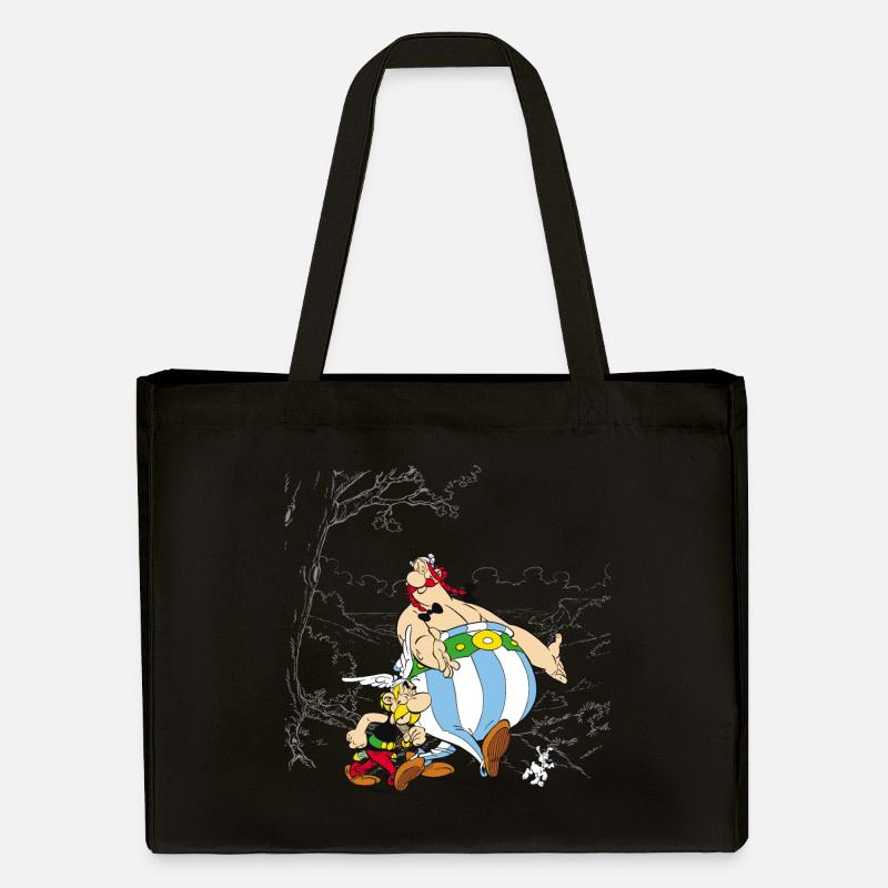 Asterix & Obelix Spaziergang Mit Idefix - Stanley/Stella recycelter Shopping Bag - Schwarz