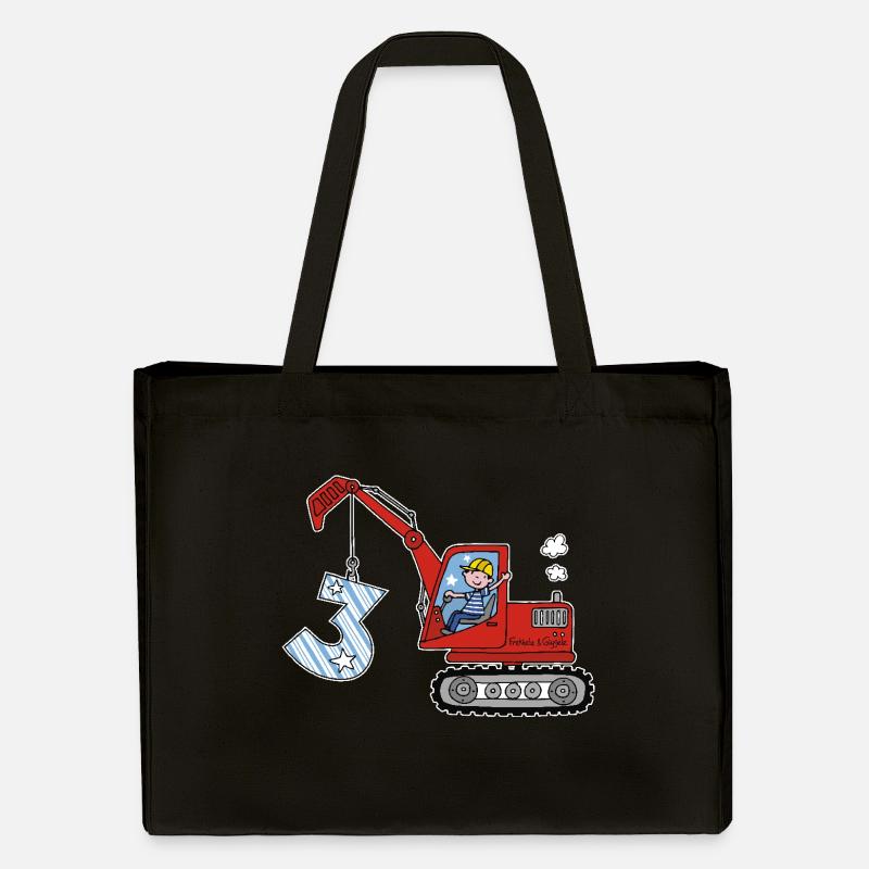 Bagger 3. Geburtstag - Stanley/Stella recycelter Shopping Bag - Schwarz