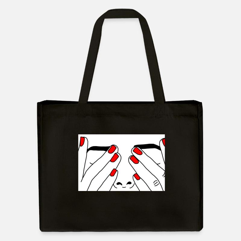 Visage ongle rouge - Cabas recyclé Stanley/Stella - noir
