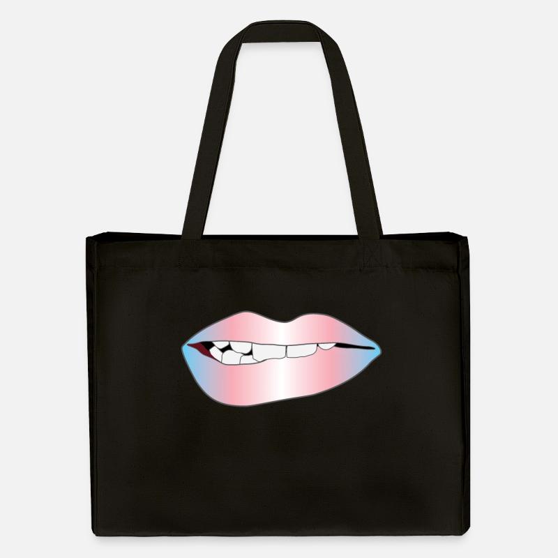 Biting Lips - Transgender Pride - Gradient - Stanley/Stella Recycled Shopping Bag - black