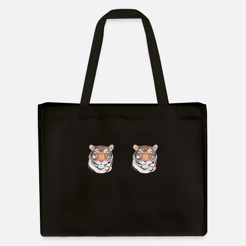 Tiger Panorama Tasse - Stanley/Stella recycelter Shopping Bag - Schwarz