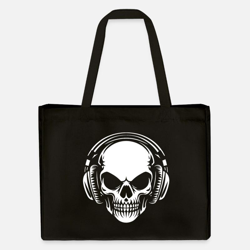 Crâne avec casque - Cabas recyclé Stanley/Stella - noir