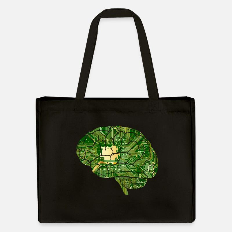Brain - Computer Board - Artificial Intelligence - Stanley/Stella Recycled Shopping Bag - black