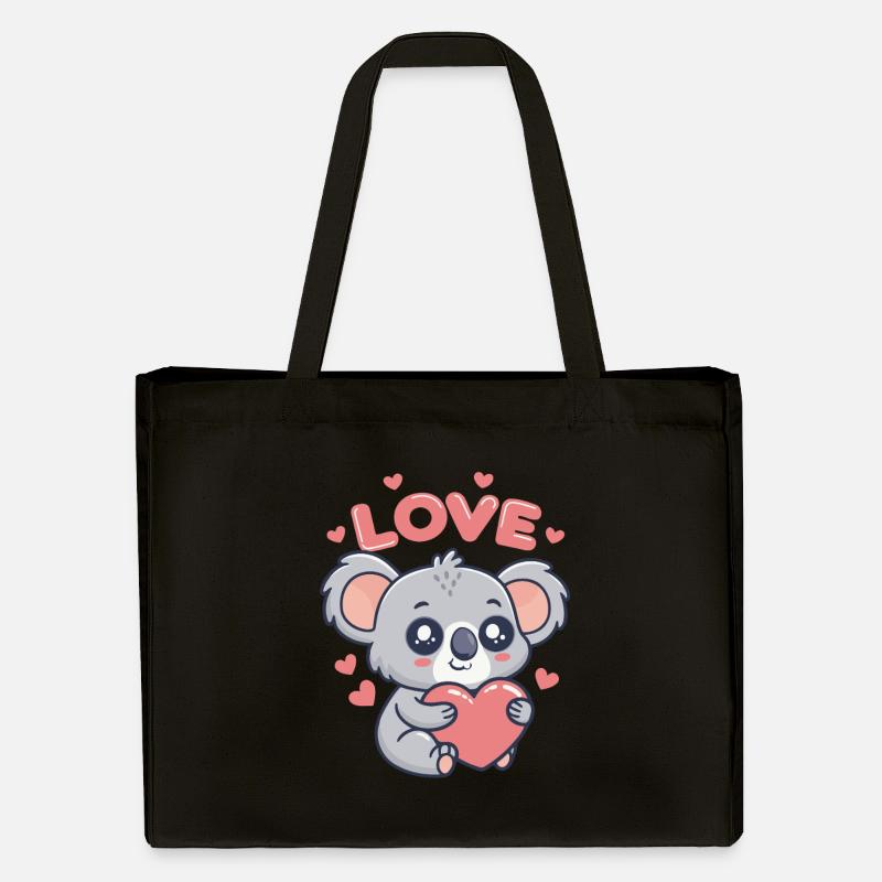 Koala Coeur Love Dessin Doux - Cabas recyclé Stanley/Stella - noir
