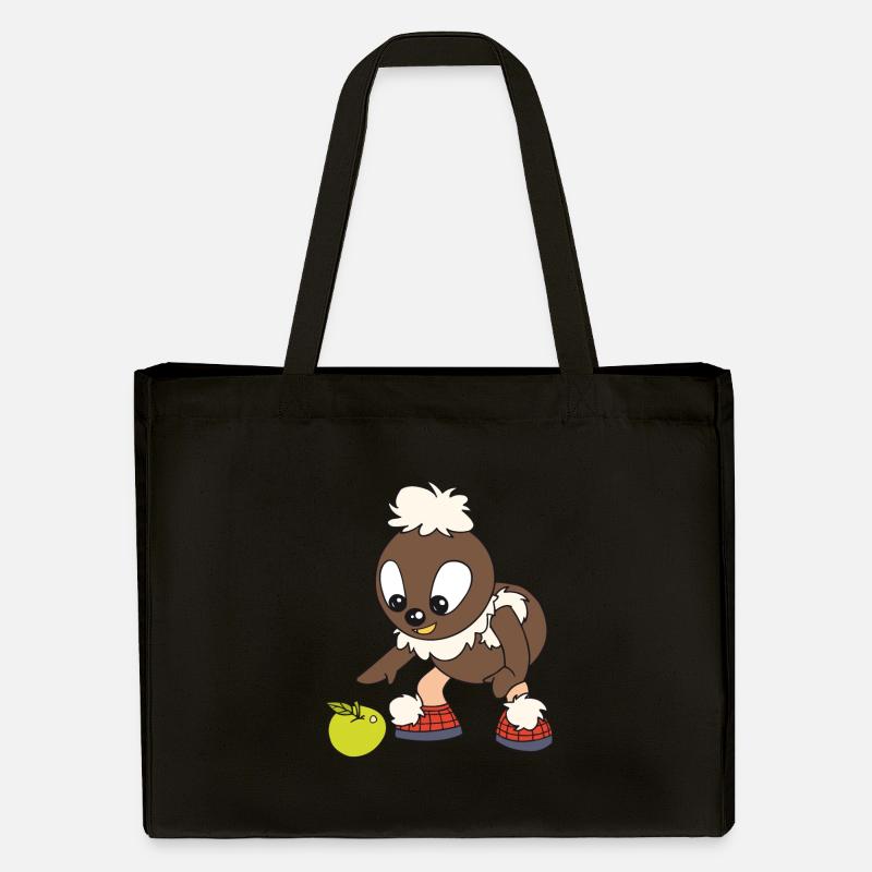 Pittiplatsch mit Apfel - Stanley/Stella recycelter Shopping Bag - Schwarz