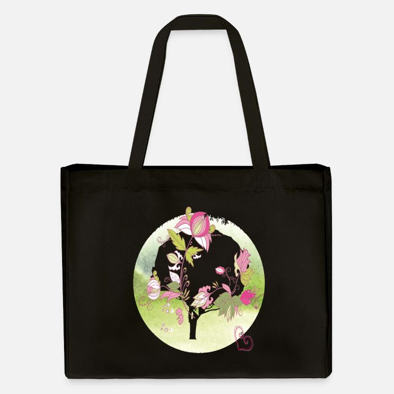 Blumenranke - Stanley/Stella recycelter Shopping Bag - Schwarz