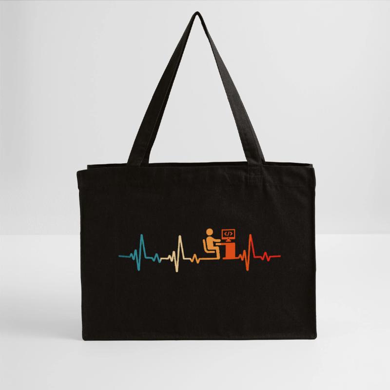 Programmierer Retro Herzschlag Informatiker code Stanley/Stella recycelter Shopping Bag
