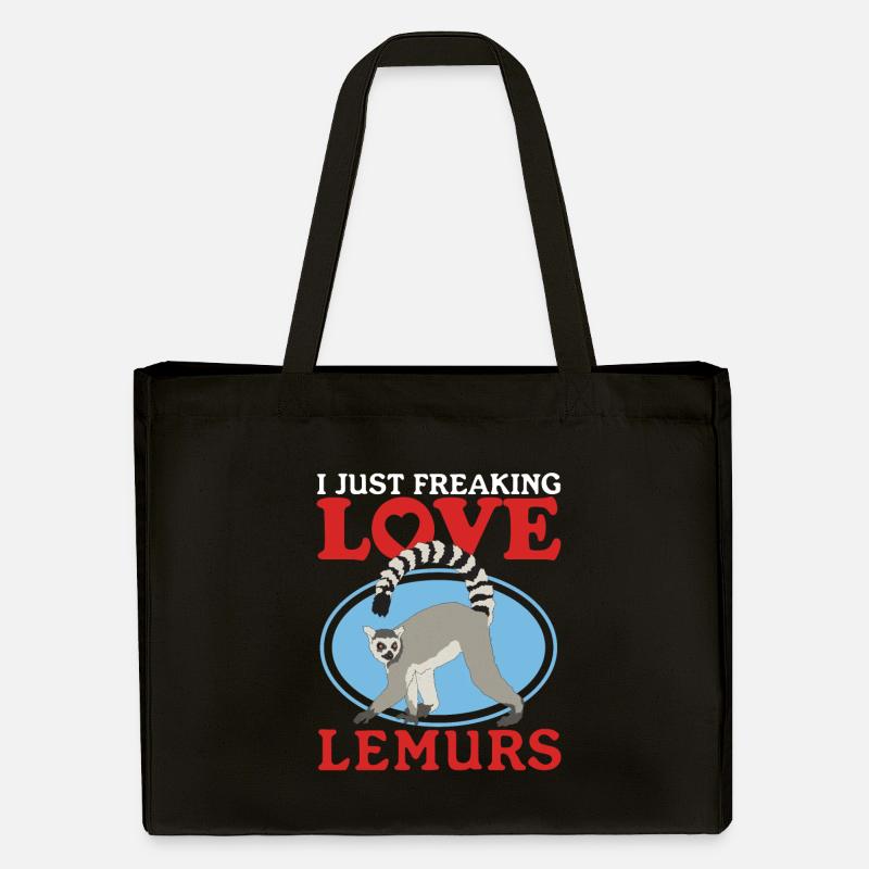Lemur Ring-tailed lemurs Ringed Tail Lemure Gift - Stanley/Stella Recycled Shopping Bag - black