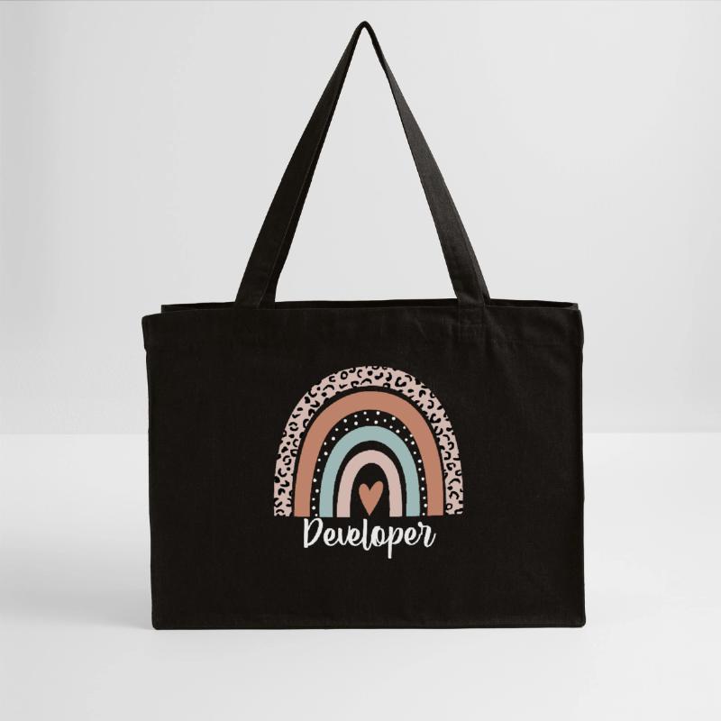 Developer Rainbow Leopard Funny Developer Stanley/Stella Recycled Shopping Bag