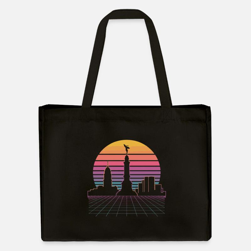 Skyline du coucher de soleil - Mexico - Cabas recyclé Stanley/Stella - noir