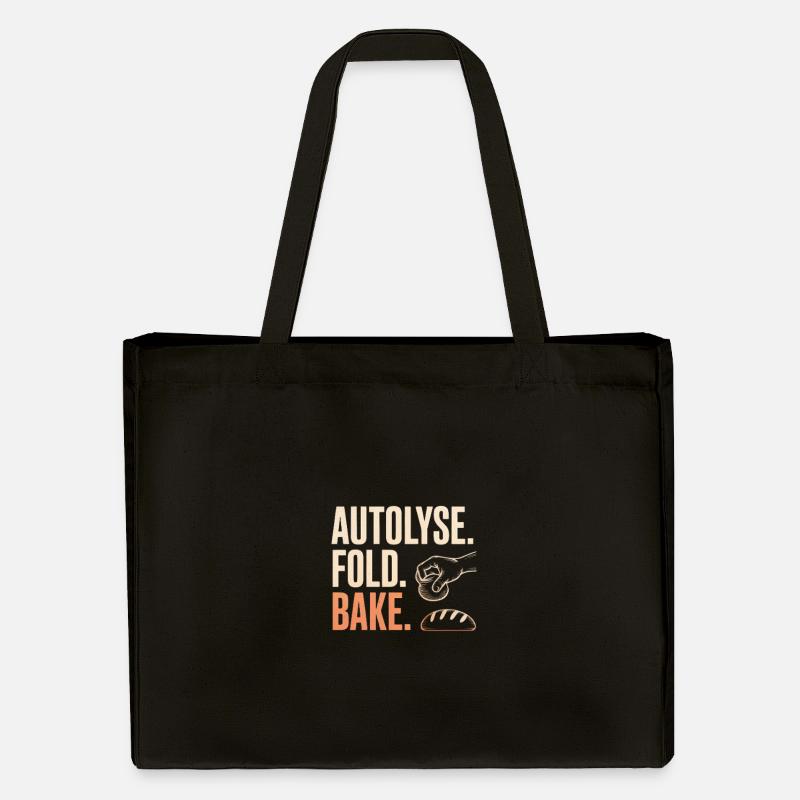 Autolyse Fold Bake Bread Art - Stanley/Stella Recycled Shopping Bag - black