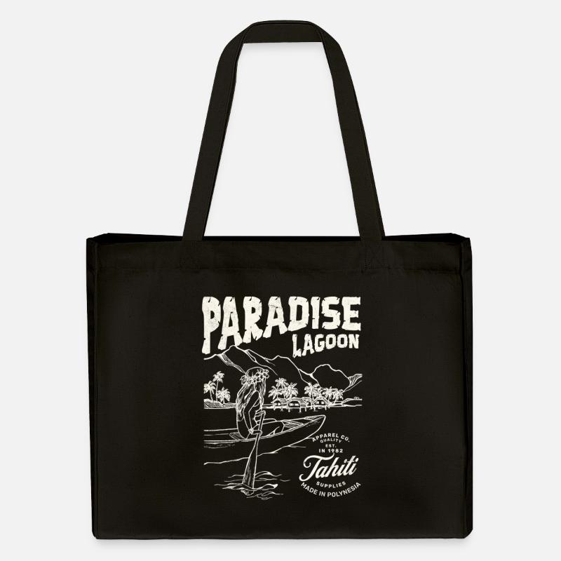 Paradieslagune Illustration - Stanley/Stella recycelter Shopping Bag - Schwarz