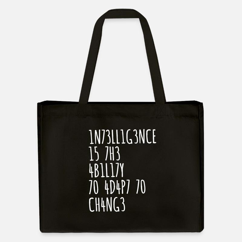INTELLIGENCE IS THE ABILITY TO ADAPT TO CHANGE - Stanley/Stella recycelter Shopping Bag - Schwarz
