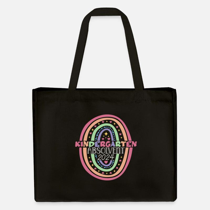 Kindergarten Absolvent 2024 Regenbogen Einschulung - Stanley/Stella recycelter Shopping Bag - Schwarz