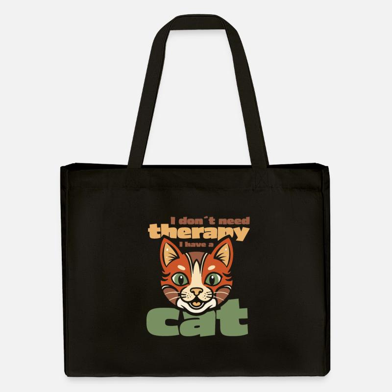 I don´t need therapy. I have a cat - Stanley/Stella recycelter Shopping Bag - Schwarz