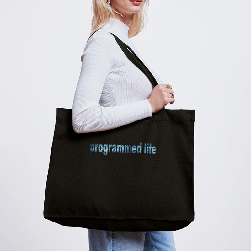 Programmiertes Leben Typografie Programmed Life Stanley/Stella recycelter Shopping Bag