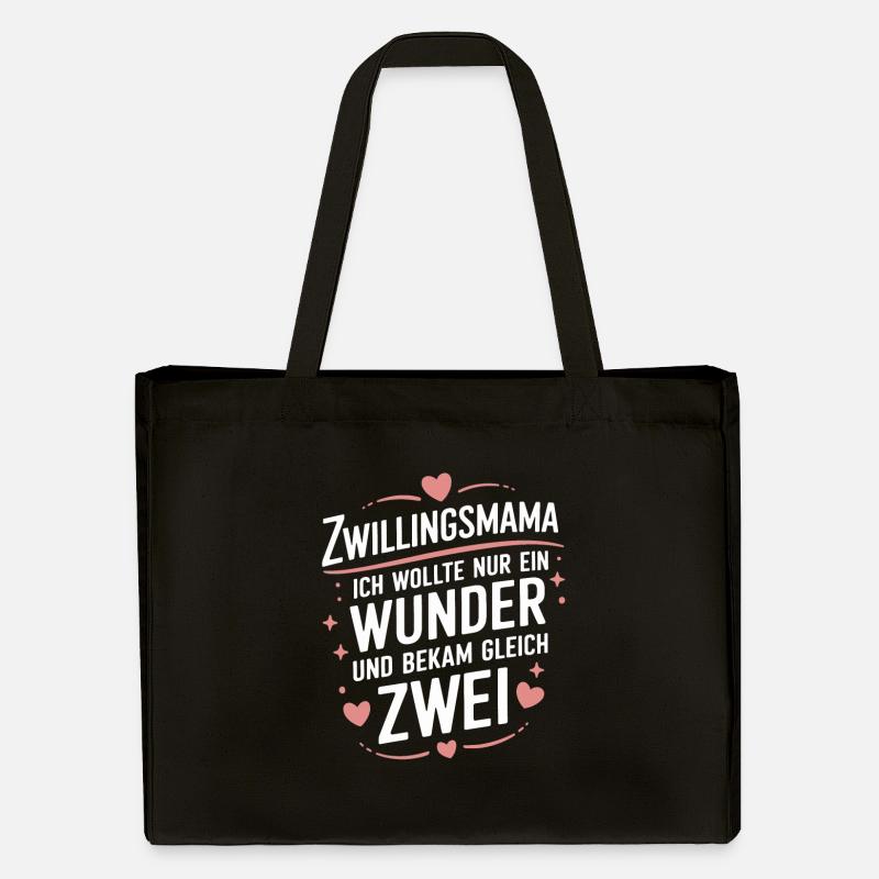Zwillings Mutter Zwillingsmam - Stanley/Stella recycelter Shopping Bag - Schwarz