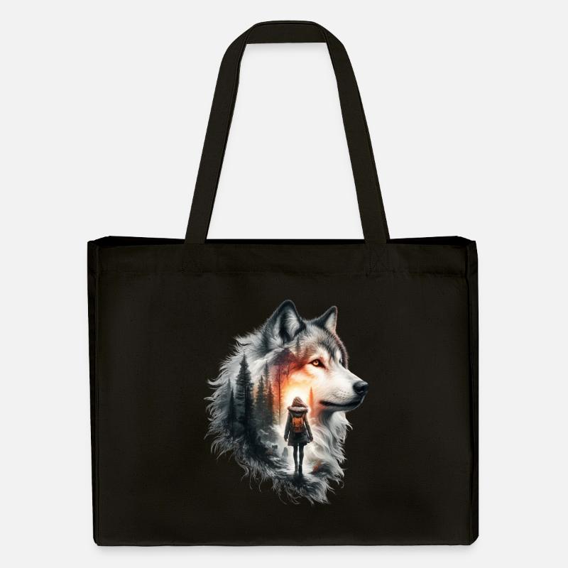 Wolf 2 - Stanley/Stella Recycled Shopping Bag - black