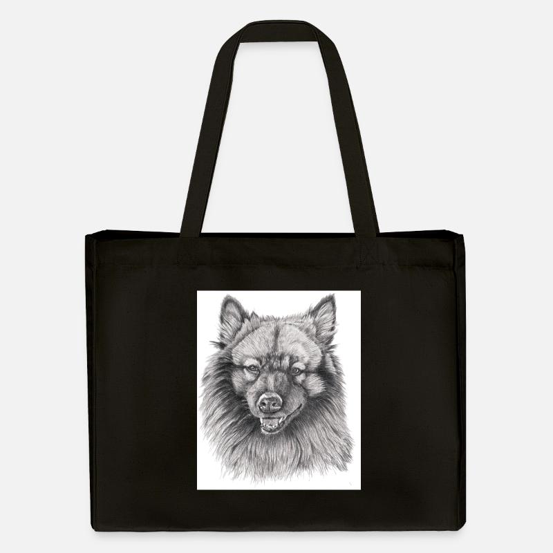 Keeshond sticker - Stanley/Stella Recycled Shopping Bag - black