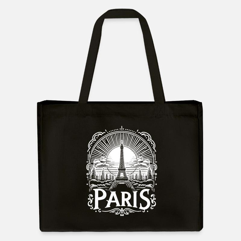 Création de chemises Paris avec la Tour Eiffel - la tour Eiffel - Cabas recyclé Stanley/Stella - noir