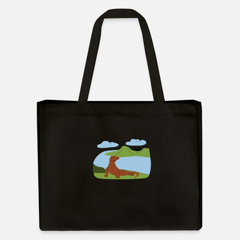 Majestätischer Komodowaran - Stanley/Stella recycelter Shopping Bag - Schwarz