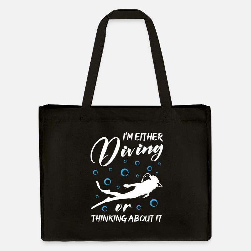 I m Either Diving Or Thinking About It - Stanley/Stella Recycled Shopping Bag - black