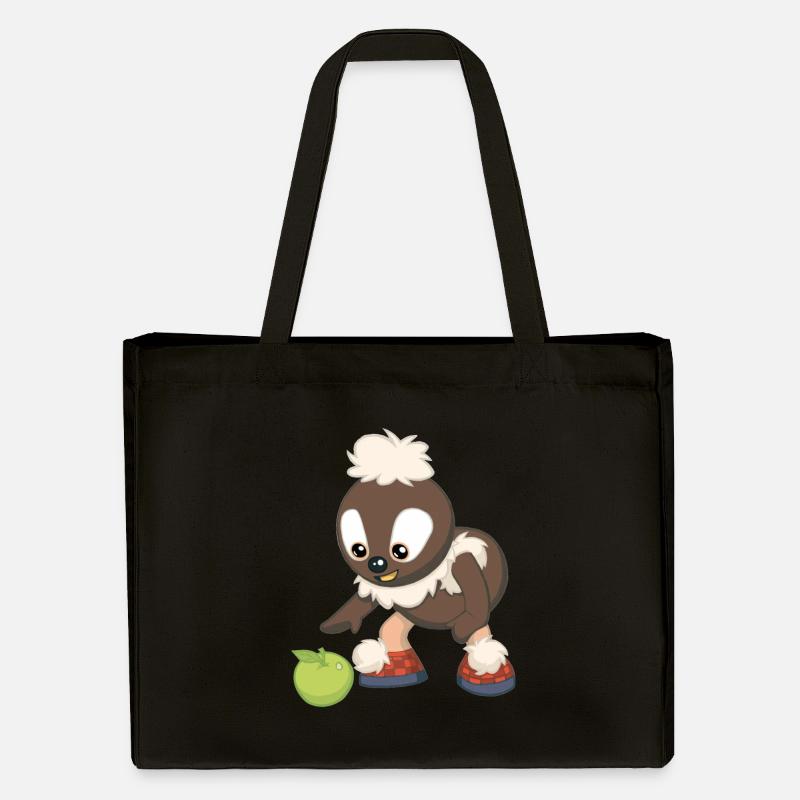 Pittiplatsch mit Apfel - Stanley/Stella recycelter Shopping Bag - Schwarz