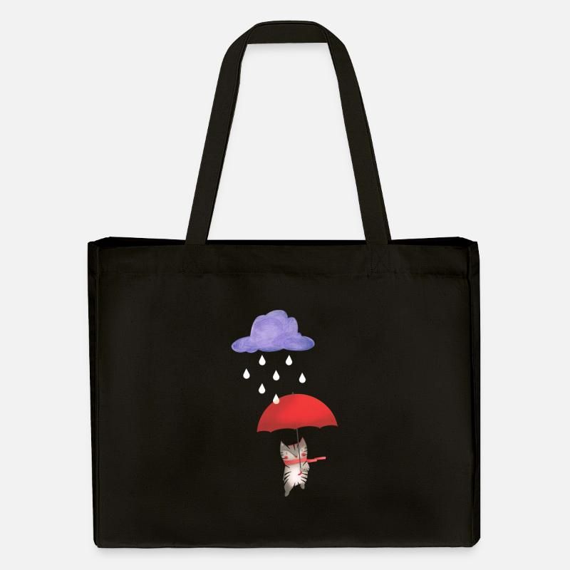 Cat avec parapluie - Cabas recyclé Stanley/Stella - noir