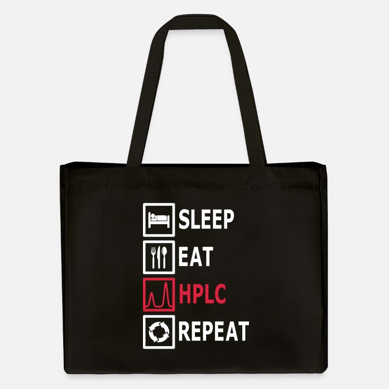 HPLC Performance Chromatography Eat Sleep Repeat - Stanley/Stella Recycled Shopping Bag - black