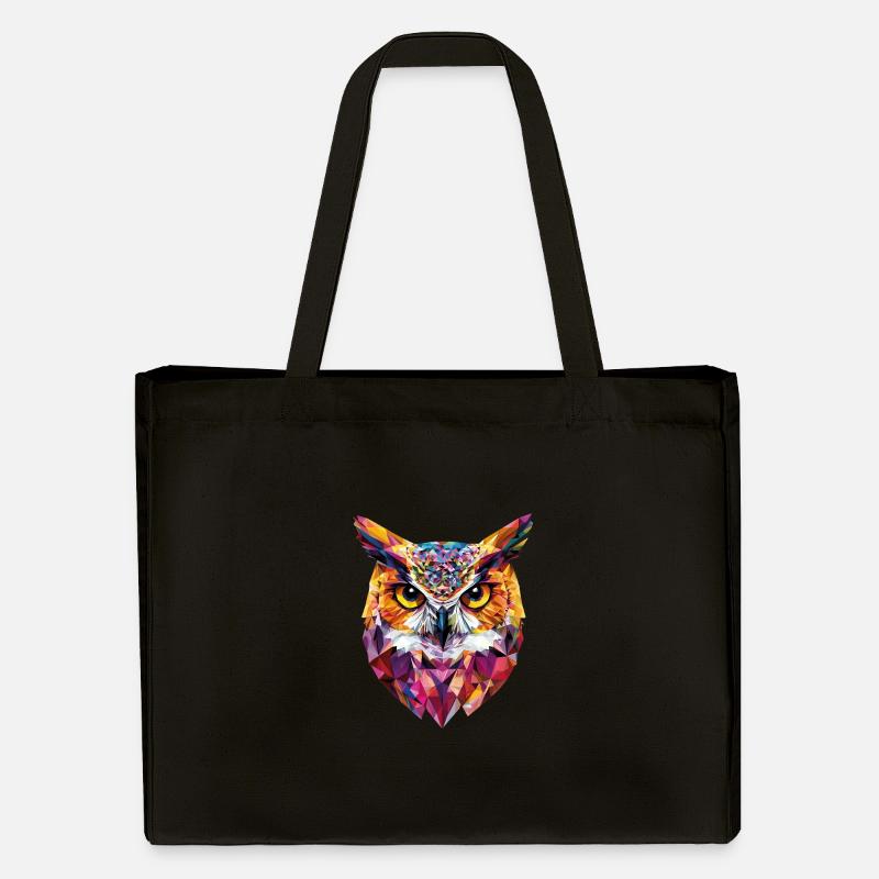 Low Poly Owl – un design moderne pour les petits malins - Cabas recyclé Stanley/Stella - noir