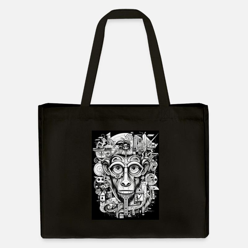 [] « Regard sage » Singe pensif - Cabas recyclé Stanley/Stella - noir