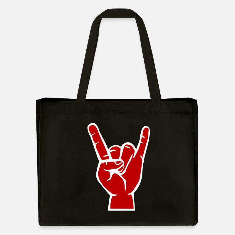 Devil's hand, Devil Rock cool metal symbol - Stanley/Stella Recycled Shopping Bag - black