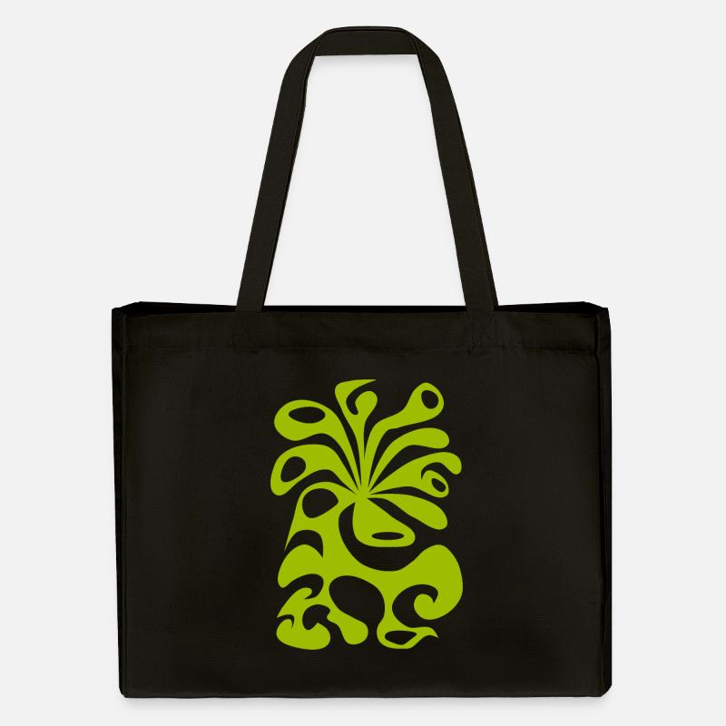 psychedelic BLOSSOM space green peacock 60s planet - Stanley/Stella Recycled Shopping Bag - black