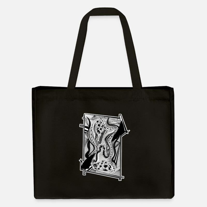 Design abstrait noir et blanc n°8 - Cabas recyclé Stanley/Stella - noir