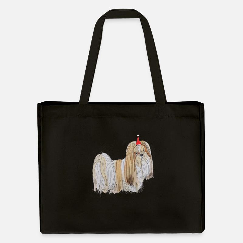 Lhasa Apso christmas - Stanley/Stella Recycled Shopping Bag - black