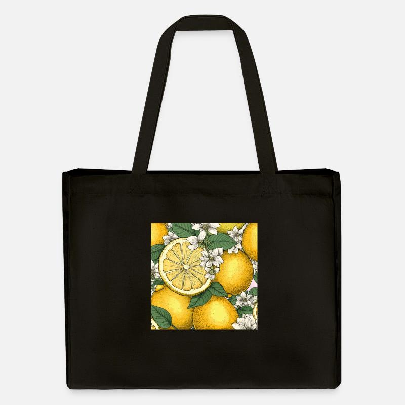 Zitronen - Stanley/Stella recycelter Shopping Bag - Schwarz