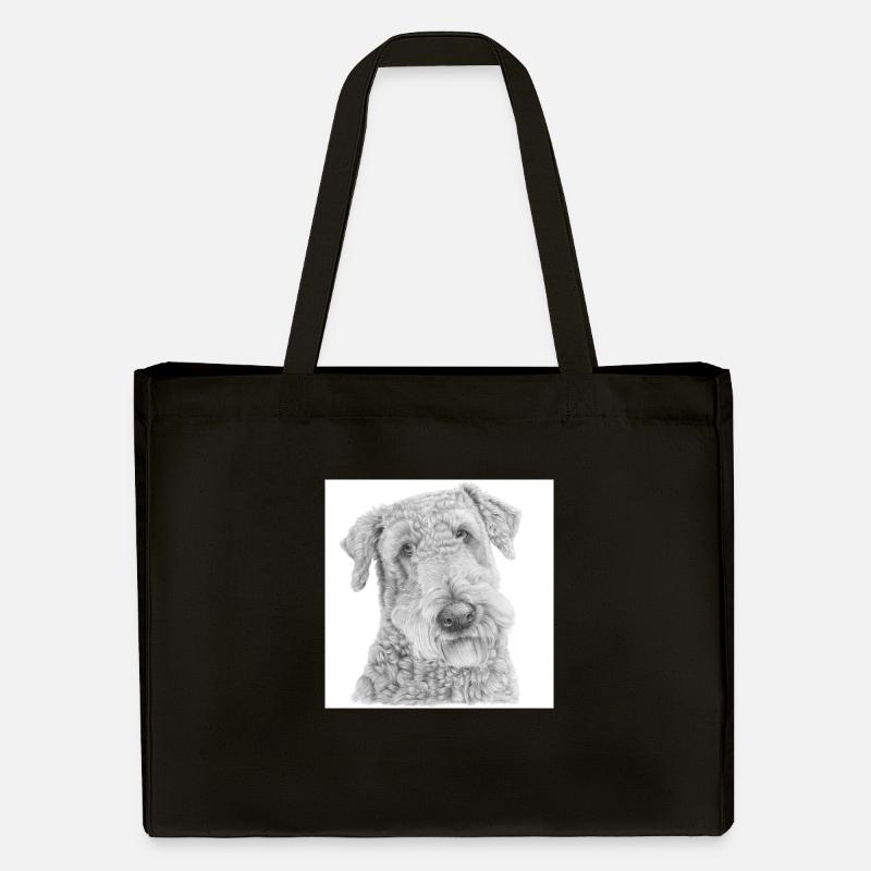 Autocollant Airedale terrier - Cabas recyclé Stanley/Stella - noir