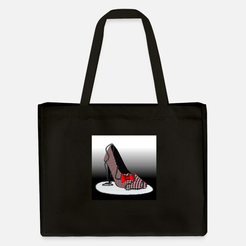 HighHeels – Schottisches Karomuster - Stanley/Stella recycelter Shopping Bag - Schwarz