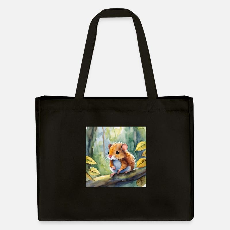 Waldbewohner Haselmaus - Stanley/Stella recycelter Shopping Bag - Schwarz