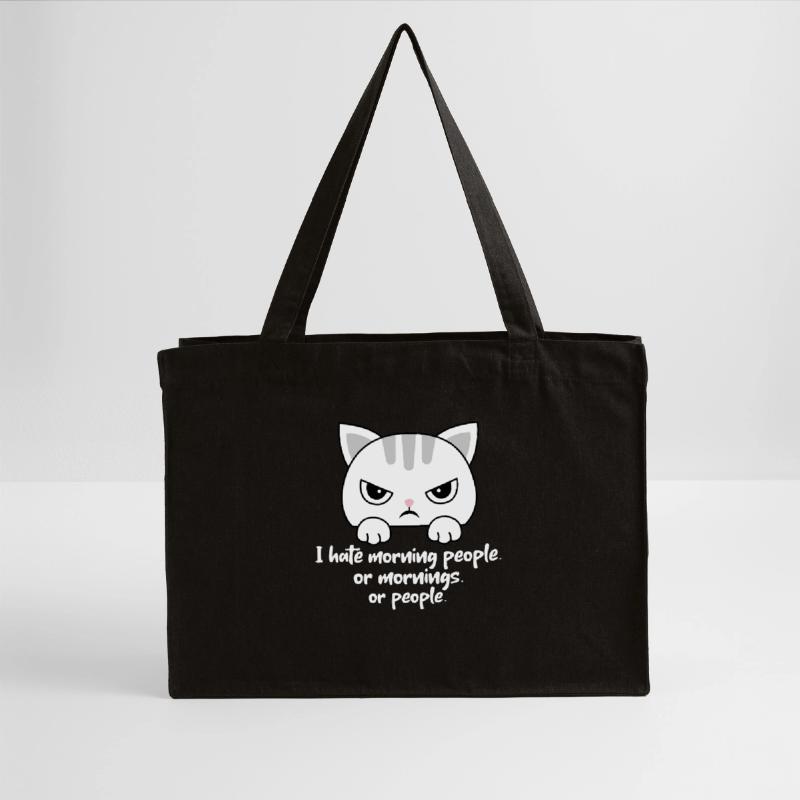 Ich hasse Morgenmenschen oder Morgen oder Menschen. Katze Stanley/Stella recycelter Shopping Bag