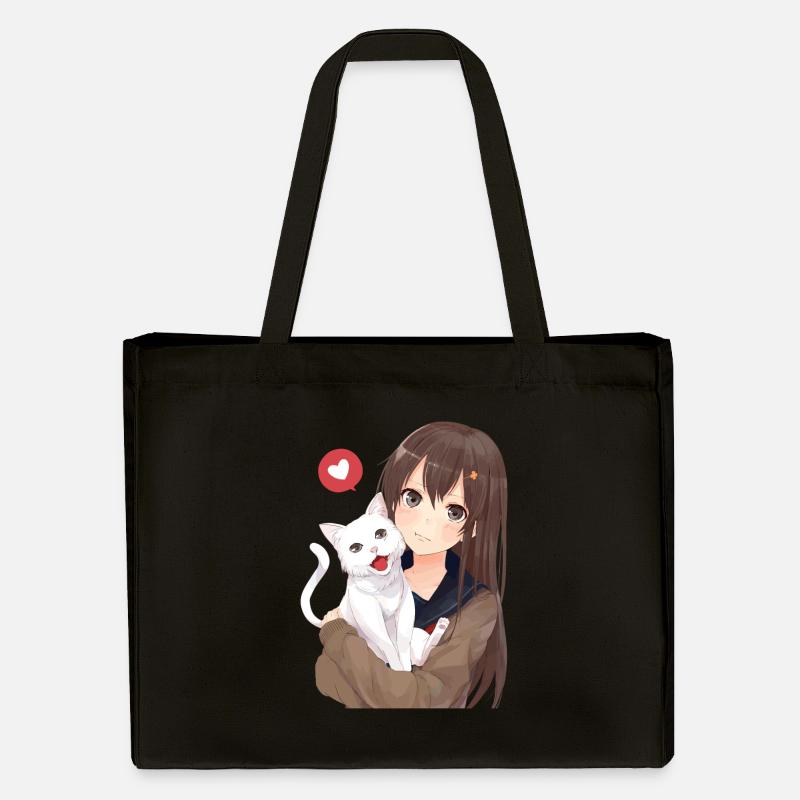 fille avec chat - Cabas recyclé Stanley/Stella - noir