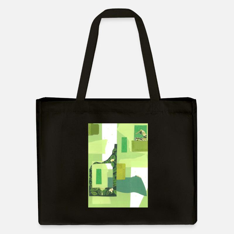 Grüne Collage - Stanley/Stella recycelter Shopping Bag - Schwarz